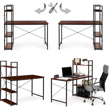 Psací stůl Obdélníkový psací stůl ModernHome 120 x 64 x 120 cm, odstíny hnědé