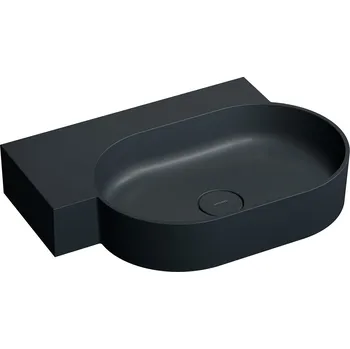 Umyvadlo Omnires Ovo M+ umyvadlo 64x44 cm rohové klasický-na pult černá OVO645UWLBLV