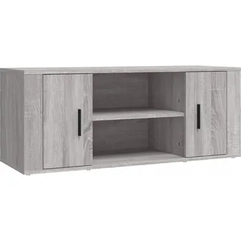 Televizní stolek TV stolek z materiálu na bázi dřeva, Šedý dub Sonoma, 100x35x40 cm