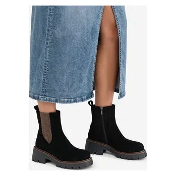 Dámské kozačky Polokozačky Clara Barson CEO-WS6381-01 Černá 38