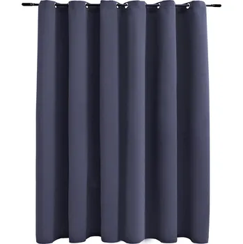 Prostěradlo Závěs z polyesteru antracitový 290 x 245 cm s kovovými kolečky