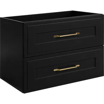 Koupelnový nábytek Koupelnová skříňka pod umyvadlo závěsná černá 80 rámeček přední část mdf