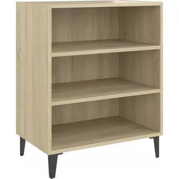 Komoda Skříňka se 3 policemi, dub sonoma, 57x35x70 cm, dřevotříska, kov