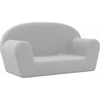 Pohovka Měkká Dětská Pohovka pro 2 Osoby Plyšová, Světle Šedá, 84x34x45 cm