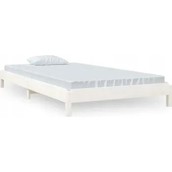 Postel Bílá stohované postel z masivního borovicového dřeva 206,5 x 106,5 x 22 cm