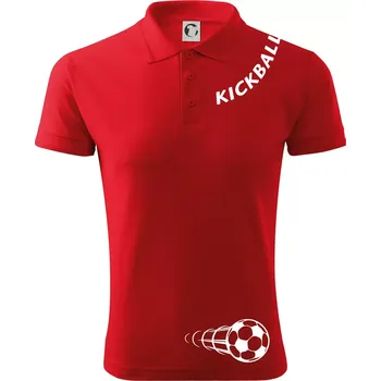 Pánská košile Kickball nápis šikmo - Polokošile pánská Pique Polo 203 - 5XL ( Červená )