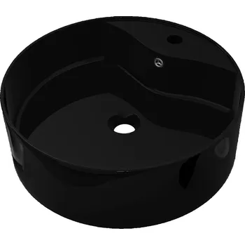 Umyvadlo Keramické umyvadlo na desku černé, 465 x 155 mm, Průměr odtoku 4,5 cm