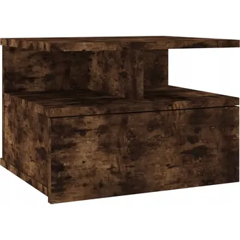 Noční stolek Závěsný noční stolek s přihrádkami, kouřový dub 40x31x27 cm