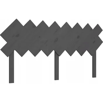 Čelo postele z masivního borovicového dřeva, šedé, 159,5x3x80,5 cm