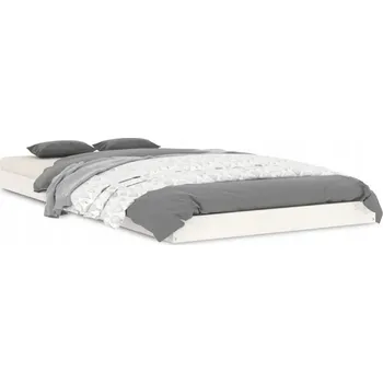 Postel Bílý dřevěný rám postele z masivního borovicového dřeva 90 x 190 cm