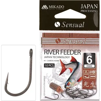 Rybářský háček 10ks Háčky Mikado Sensual River Feeder Velikost 14 DB