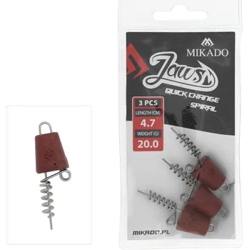 Rybářský háček 3ks - Šroubovací Spirála Mikado Jaws Quick Change 20gr 4.7cm