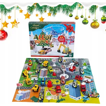 Kalendář ADVENTNÍ KALENDÁŘ Autíčka pro Kluky Děti Auta 24 ks 2025 DÁREK Auta