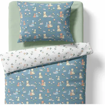 Povlečení Lamatex Dětské povlečení – Kočičky – tmavě modrá/bílá