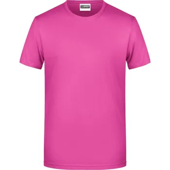pracovní tričko James & Nicholson Pánské tričko z bio bavlny - 3XL pink