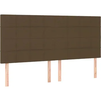 Čelo postele nastavitelné, tmavě hnědá látka, 160x5x118/128 cm