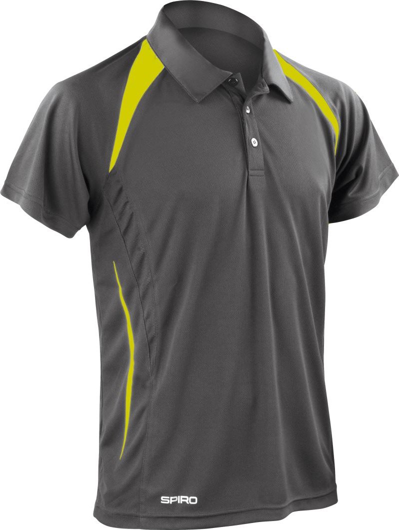 Spiro Pánské týmové piqué polo - S grey/lime