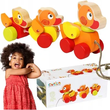 Dřevěná hračka Vzdělávací dřevěná HRAČKA pro děti - CHODÍCÍ KACHNY - učení hrou