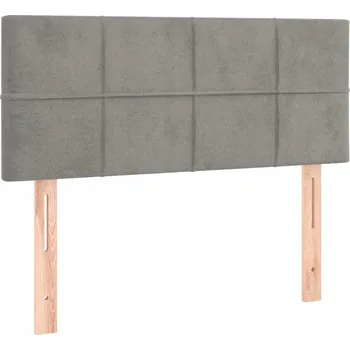 Čelo postele z aksamitu, nastavitelná výška, světle šedá, 90x5x78/88 cm