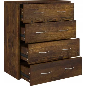 Komoda Komoda se 4 zásuvkami, dřevotřísková deska, kouřový dub, 60x30,5x71