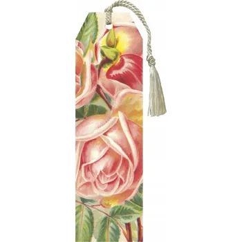 Záložka Záložka do knihy 130 se stužkou - Růžové růže