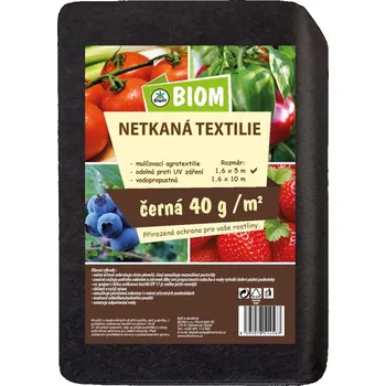 Mulčovací textilie Netkaná textílie černá 1,6 x 5 m, 40 g/m2"