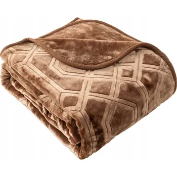 deka Deka Spod Igły i Nitki akryl 200 cm x 220 cm hnědá