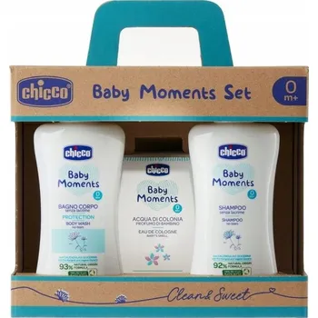 Koupelová pěna Chicco Baby Moments pěna do koupele 200 Ml + šampon 200 Ml + Toaletní voda