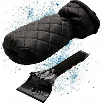 Autoškrabka Škrabka na led s rukavicí do auta na zimu a sníh