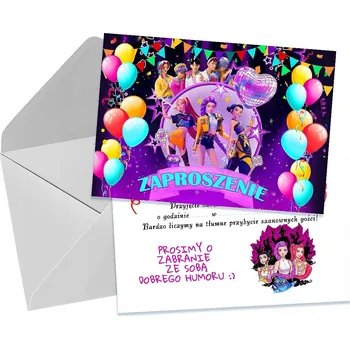 Pozvánka POZVÁNKA NA NAROZENINY S MOTIVEM K-POP LOVKYNĚ DÉMONŮ + OBÁLKA