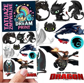 Odstranitelné tetování DOČASNÉ OMYVATELNÉ TETOVÁNÍ PRO DĚTI JAK VYCVIČIT DRAKA