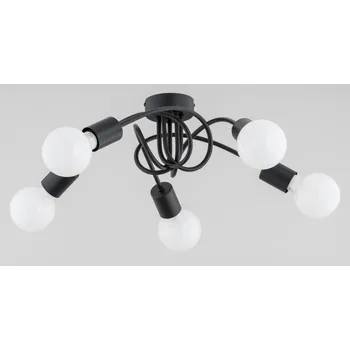 Stropní svítidlo FARTA délka 55cm 5xE27 | černé