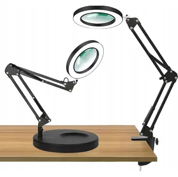 Lampička LED LAMPA S LUPU KOSMETICKÁ SKLO ZVĚTŠOVACÍ STOLNÍ LAMPA KRESLÍŘSKÁ