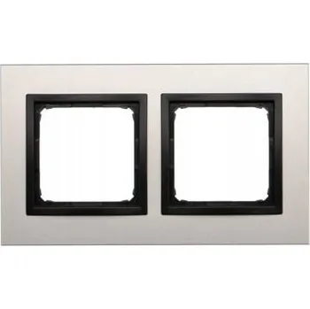 vypínač Rámeček dvojitý Kontakt-simon stříbrný