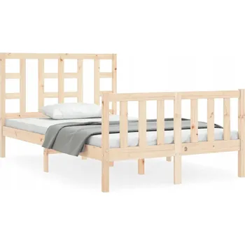 Postel Dřevěná borovicová postel 195,5 x 125,5 x 100 cm, neošetřená, s čelem