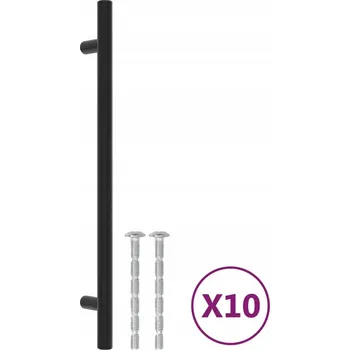 Nábytkové kování Nábytková úchytka T z práškově lakované nerezové oceli, černá, 256x32 mm