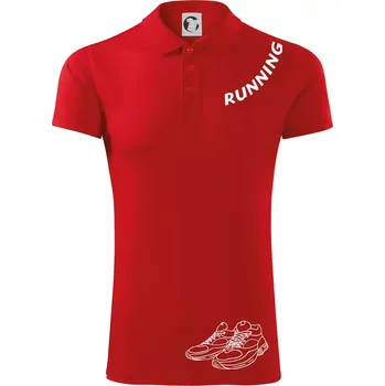 Pánská košile Running nápis šikmo - Polokošile Victory sportovní (dresovina) - XL ( Červená )