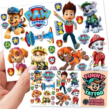 Odstranitelné tetování DOČASNÉ OMYVATELNÉ TETOVÁNÍ PRO DĚTI Tlapková patrola