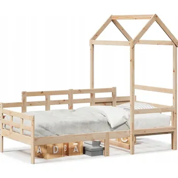 Zahradní lehátko Dřevěné lehátko se stříškou, borovice, 203,5 x 88 x 76 cm, pro děti do 6 let