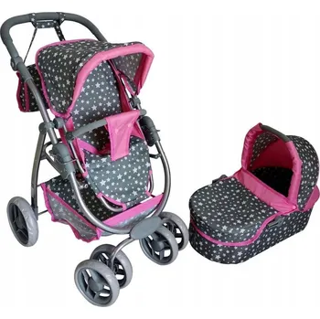 Kočárek pro panenku MARIOTOYS FUNKČNÍ KOČÁREK PRO PANENKY 4V1 - 9662 šedá