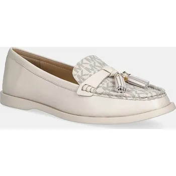 Dámské mokasíny Kožené mokasíny MICHAEL Michael Kors Kiernan Loafer dámské, béžová barva, na plochém podpatku, 40T4KRFP1B.289 01X, EUR 37