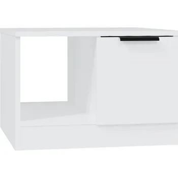 Konferenční stolek Konferenční stolek s přihrádkami, bílý, dřevěný kompozit, 50x50x36 cm