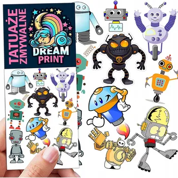 Odstranitelné tetování Smyvatelné tetování pro děti - ROBOTI