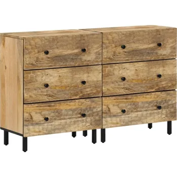 přebalovací pult a komoda Odkládací skříňky 2 ks 60x33x75 cm masivní mangovníkové dřevo Hnědá 3206287