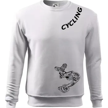 Pánská mikina Cycling nápis šikmo - Mikina Essential pánská - S ( Bílá )