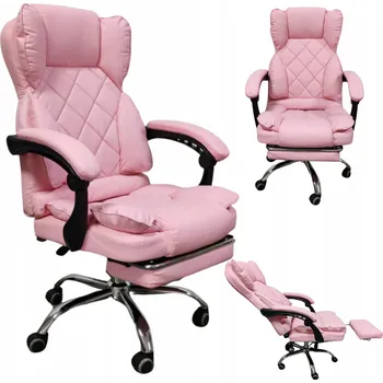 Školní Otočná Židle k Psacímu Stolu s Podnožkou Růžová