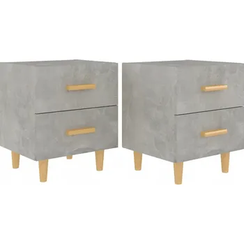 Noční stolek Noční stolek z eukalyptového dřeva, šedý betonu, 40x35x4