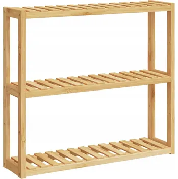 Koupelnový nábytek Bambusový koupelnový regál, 3 police, 60x15x54 cm, průhledný lak