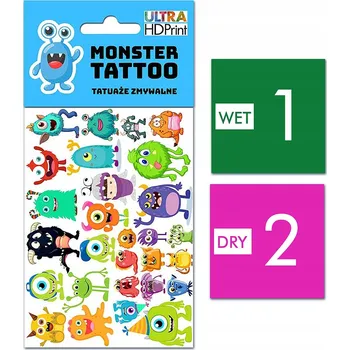 Odstranitelné tetování Smyvatelné tetování pro děti - Monstra / Příšerky