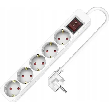 Prodlužovací kabel Prodlužovací Kabel přívod s lištou Plast-Rol 5 m, 5 ks, bílý